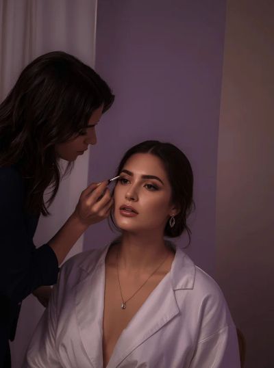 Makeup artist at work